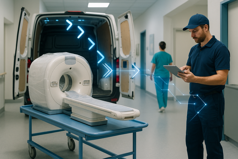 Medical equipment routing diagnostic visualization
